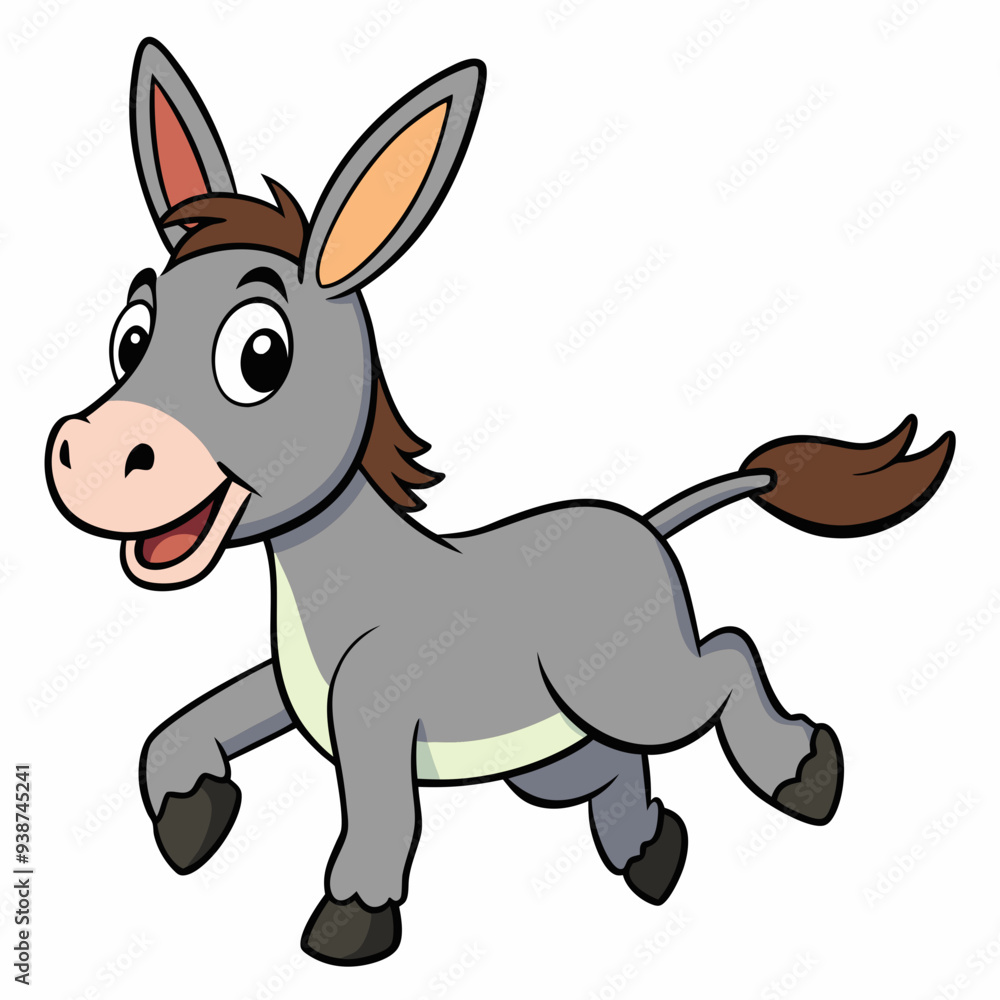 Running Donkey Cartoon Art vector illustration Running Donkey Cartoon Art vector illustration