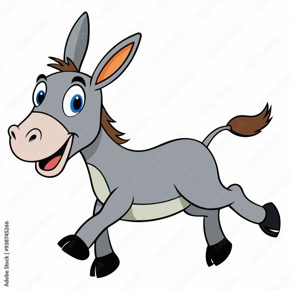 Running Donkey Cartoon Art vector illustration Running Donkey Cartoon Art vector illustration