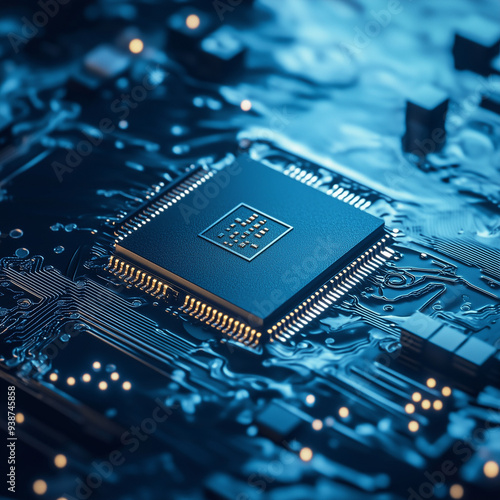 close up of computer circuit board