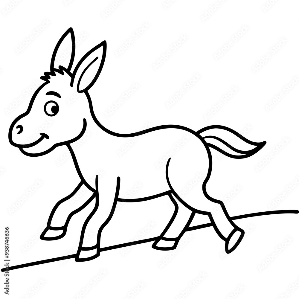 Running Donkey Cartoon Art vector illustration Running Donkey Cartoon Art vector illustration