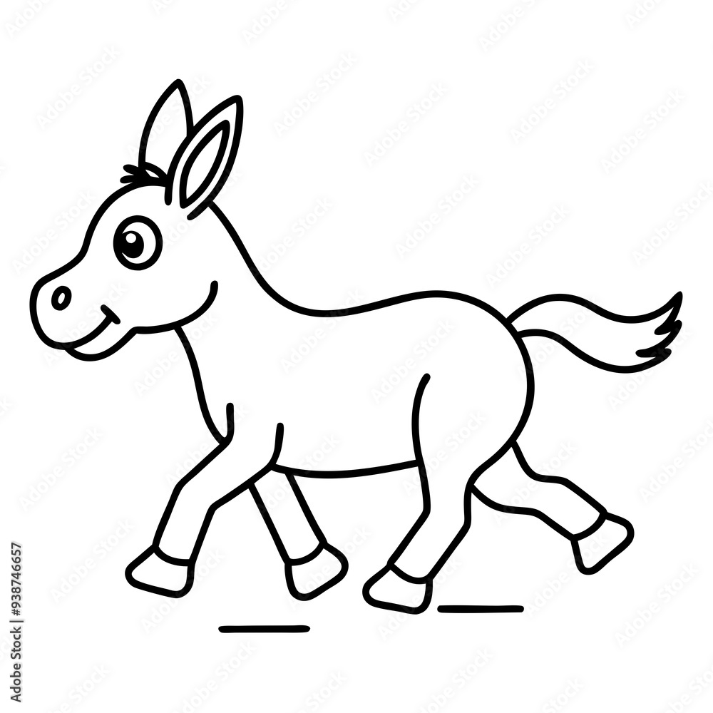 Running Donkey Cartoon Art vector illustration Running Donkey Cartoon Art vector illustration