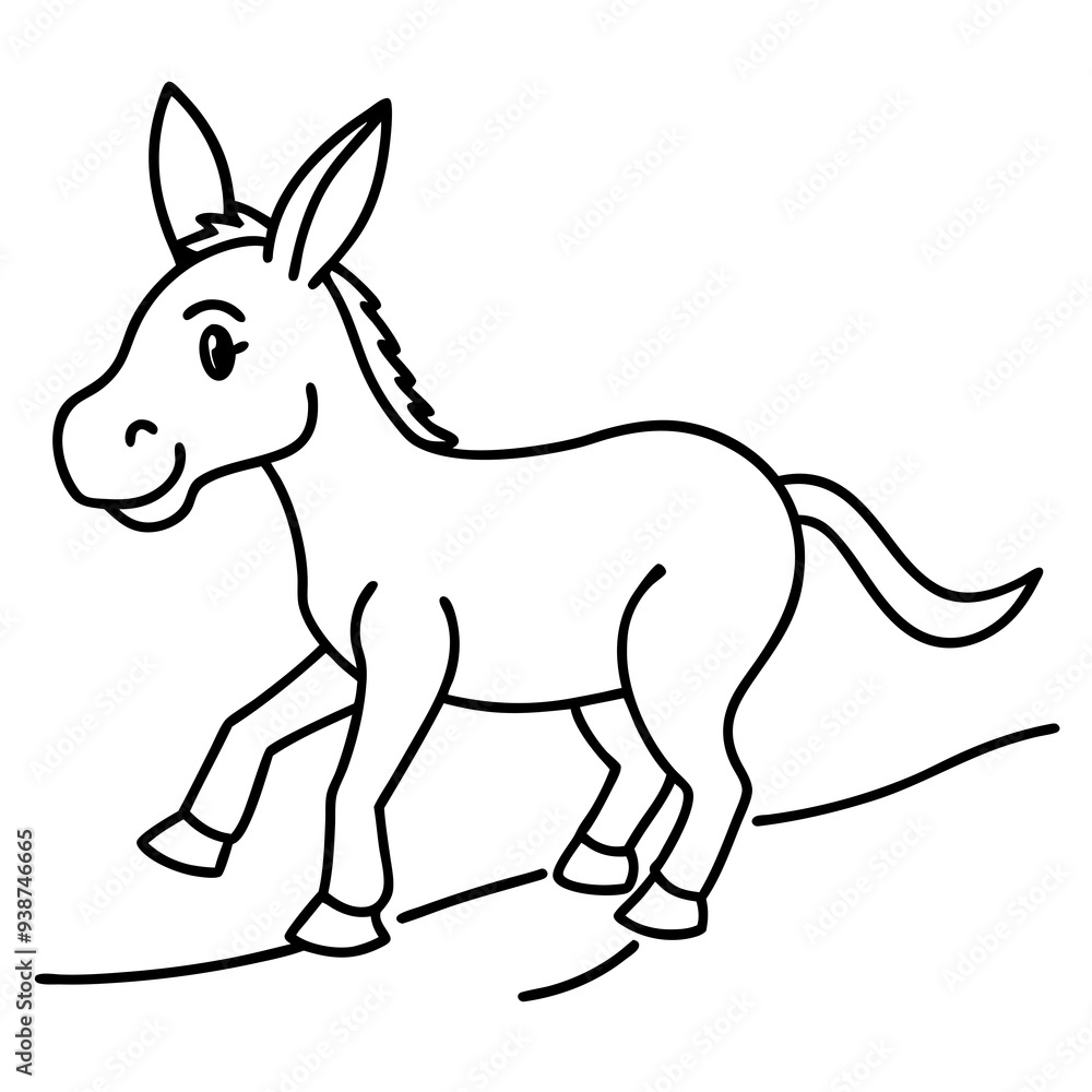 Running Donkey Cartoon Art vector illustration Running Donkey Cartoon Art vector illustration