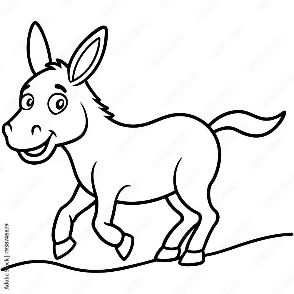 Running Donkey Cartoon Art vector illustration Running Donkey Cartoon Art vector illustration