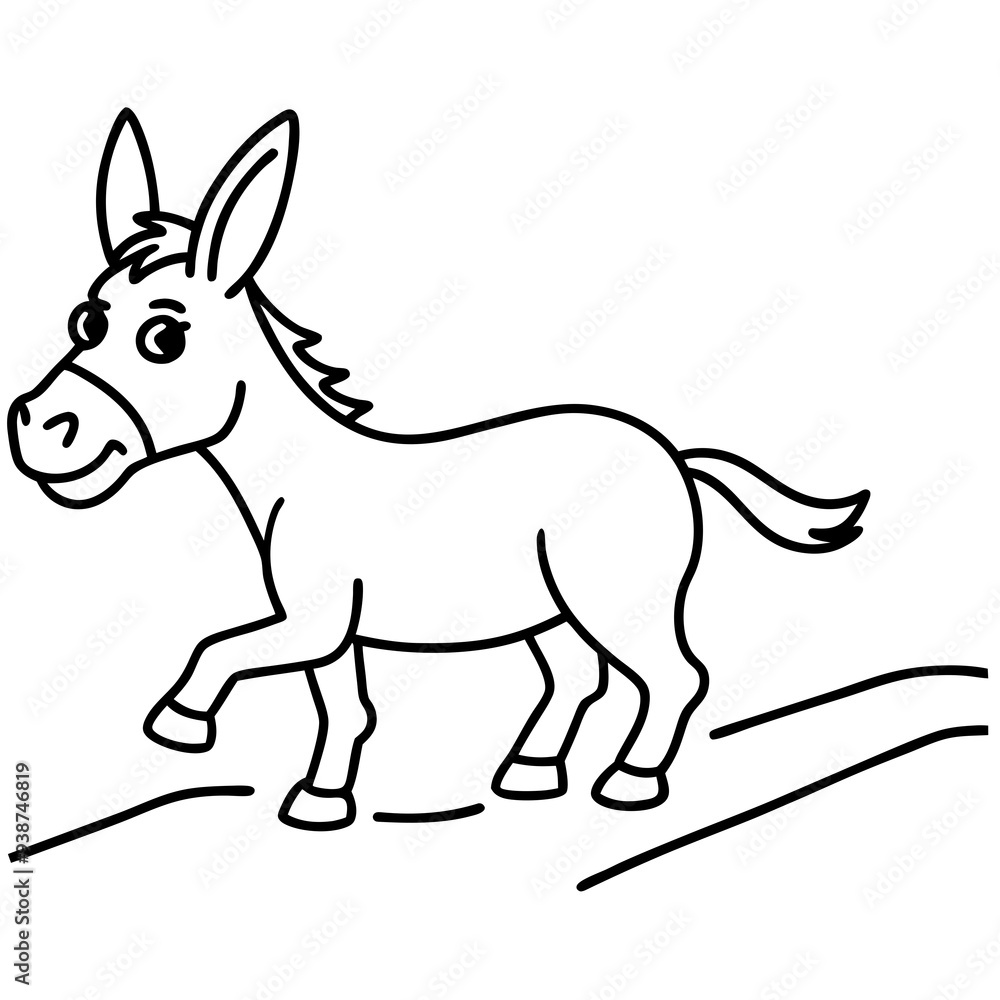 Running Donkey Cartoon Art vector illustration Running Donkey Cartoon Art vector illustration