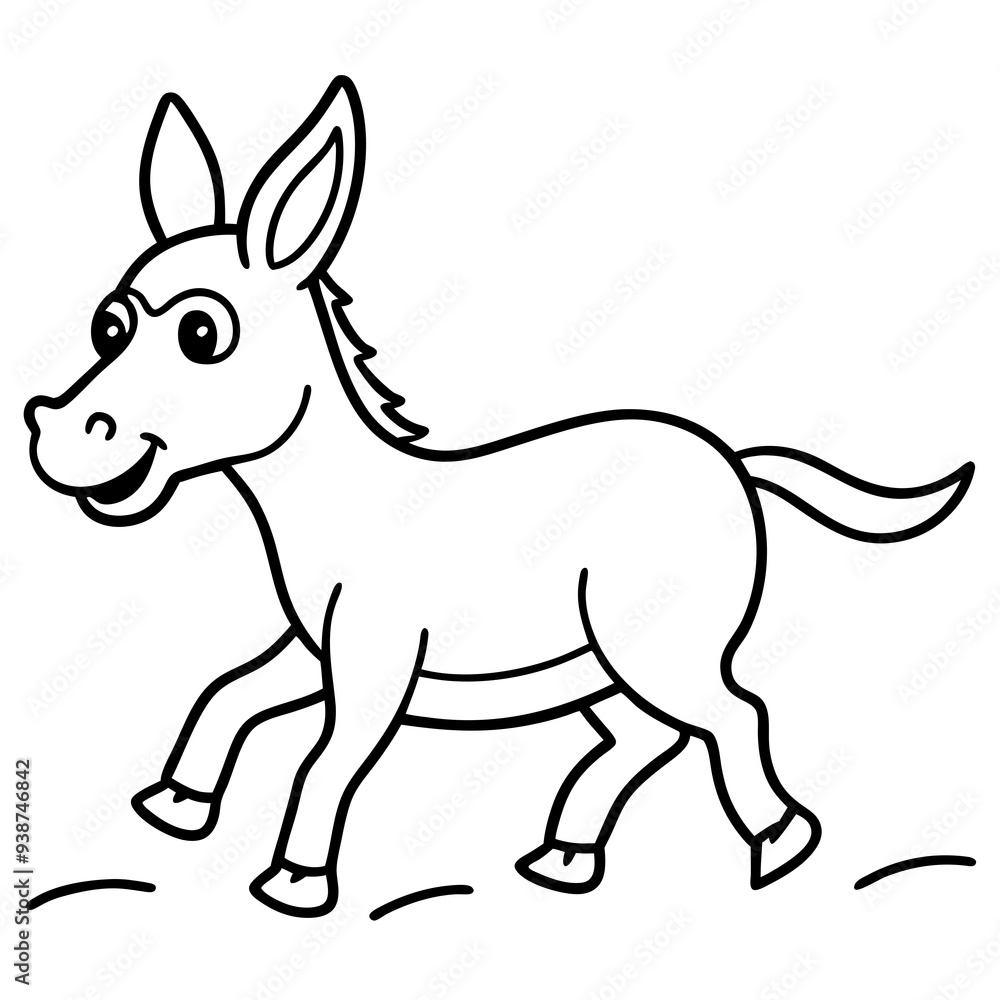 Running Donkey Cartoon Art vector illustration Running Donkey Cartoon Art vector illustration
