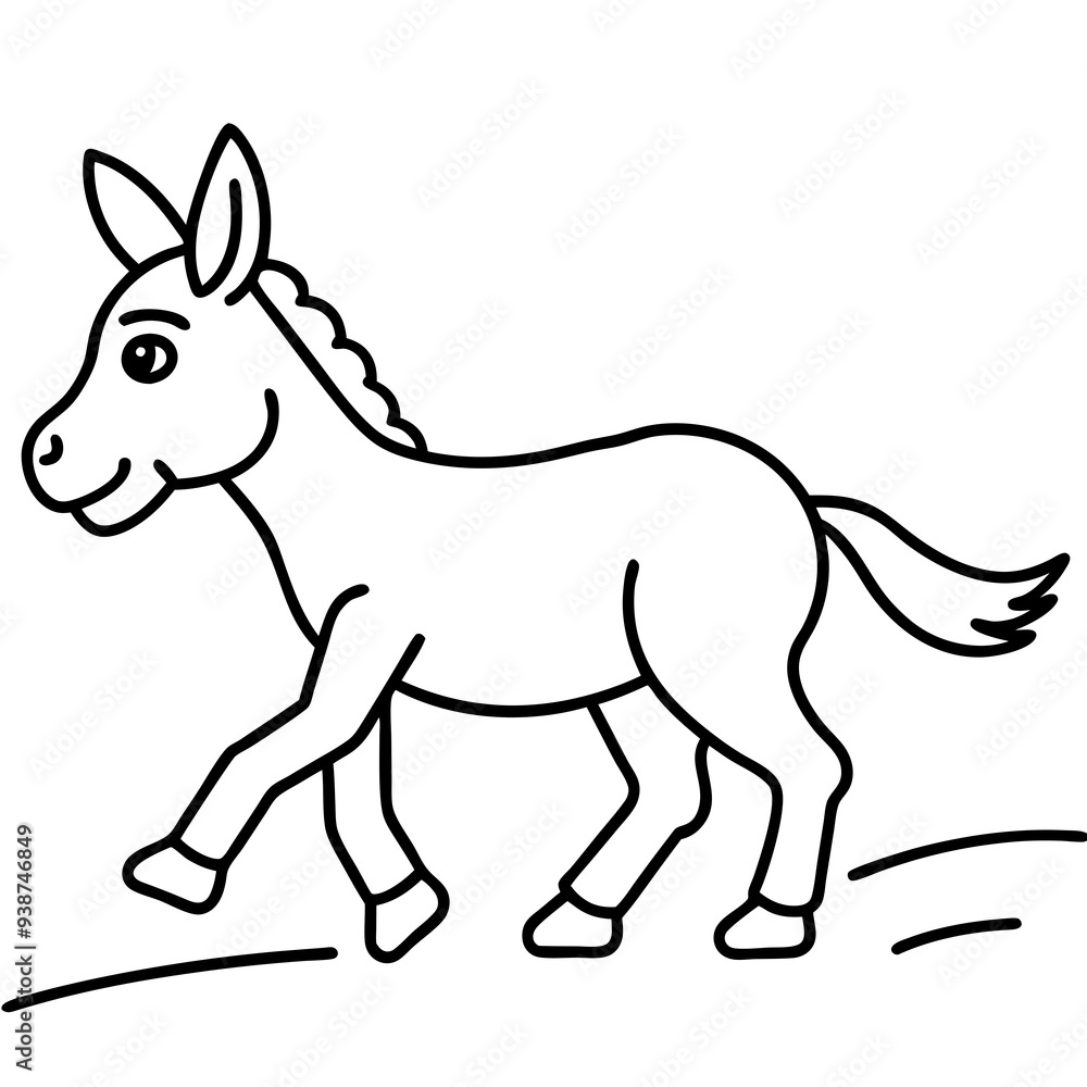 Running Donkey Cartoon Art vector illustration Running Donkey Cartoon Art vector illustration