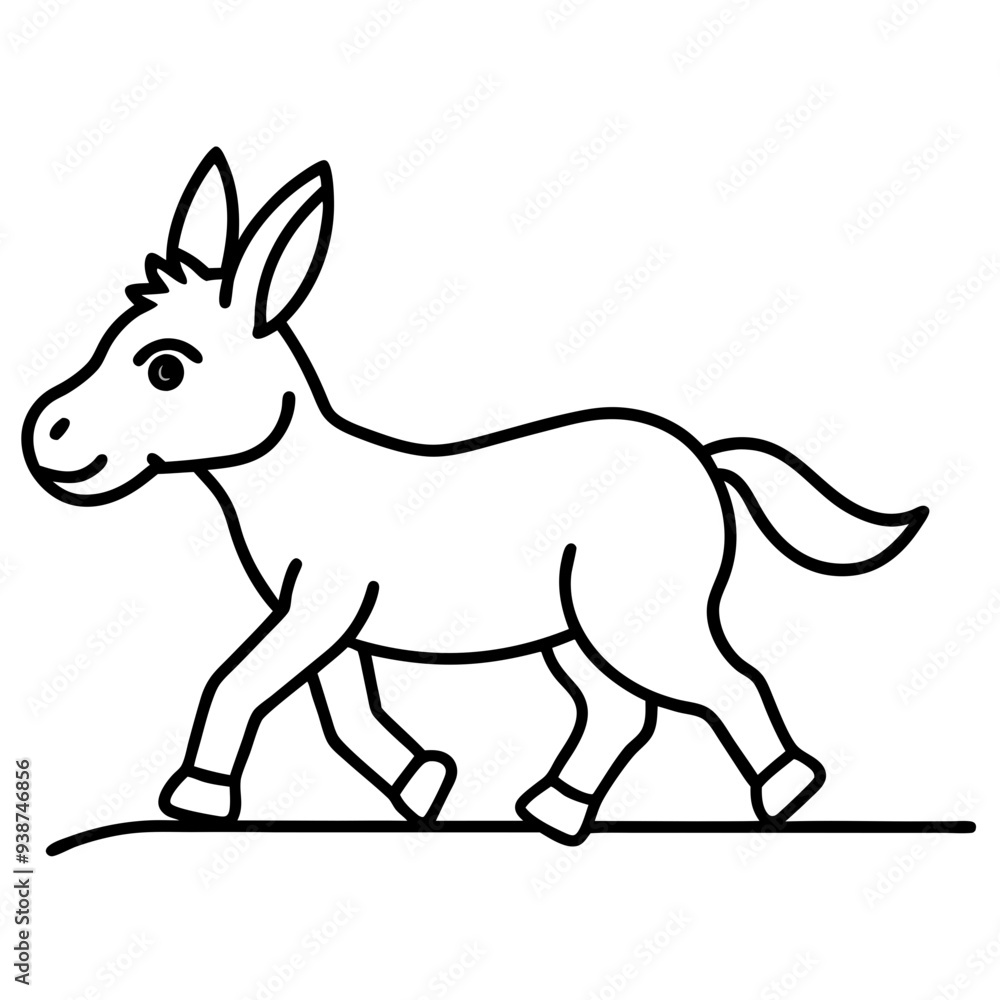 Running Donkey Cartoon Art vector illustration Running Donkey Cartoon Art vector illustration