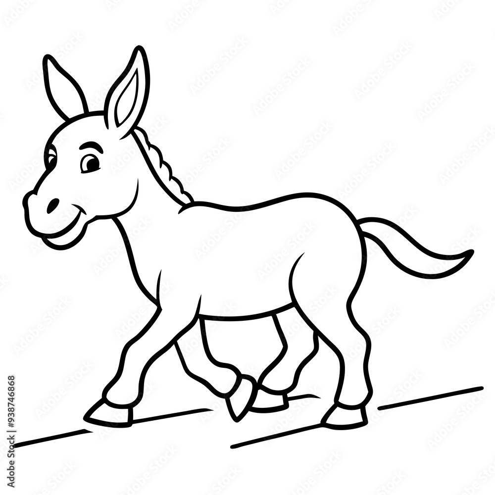 Running Donkey Cartoon Art vector illustration Running Donkey Cartoon Art vector illustration