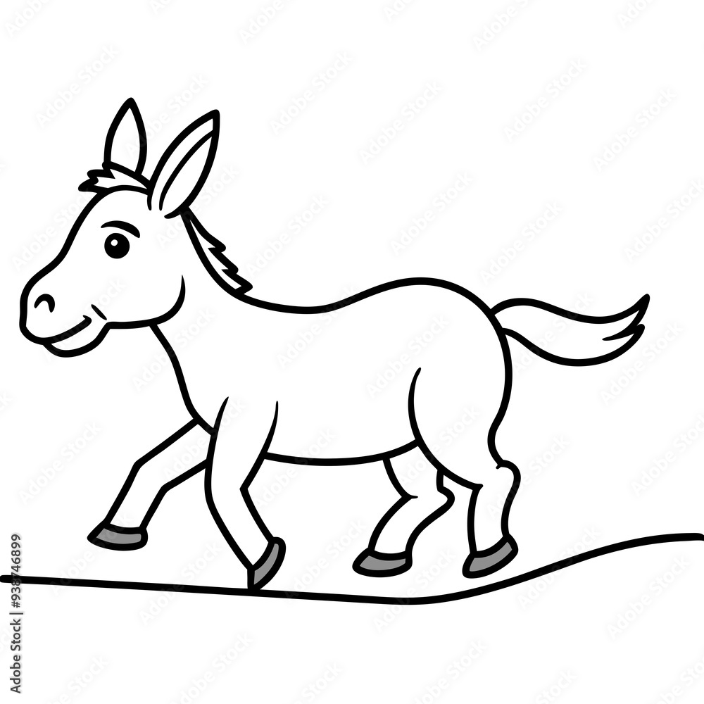 Running Donkey Cartoon Art vector illustration Running Donkey Cartoon Art vector illustration