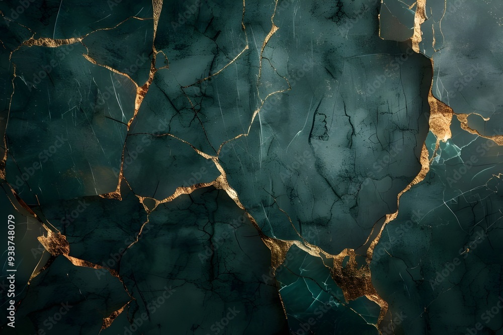 Cracked Marble with Gold Veins Cracked Marble with Gold Veins