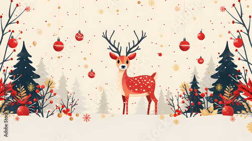 Christmas Reindeer in a Festive Wonderland