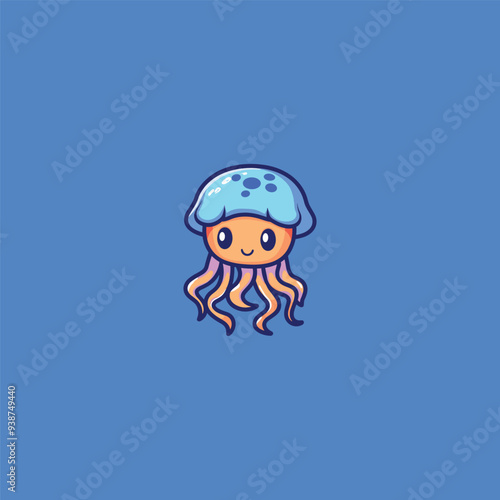 cute jellyfish mascot image

