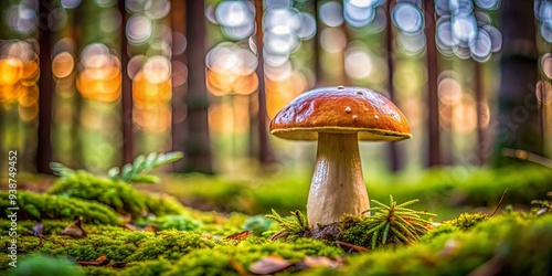 Close up of Maronenr?hrling mushroom in the forest, mushroom, Maronenr?hrling, forest, close up, nature, fungus, wild, edible, German photo