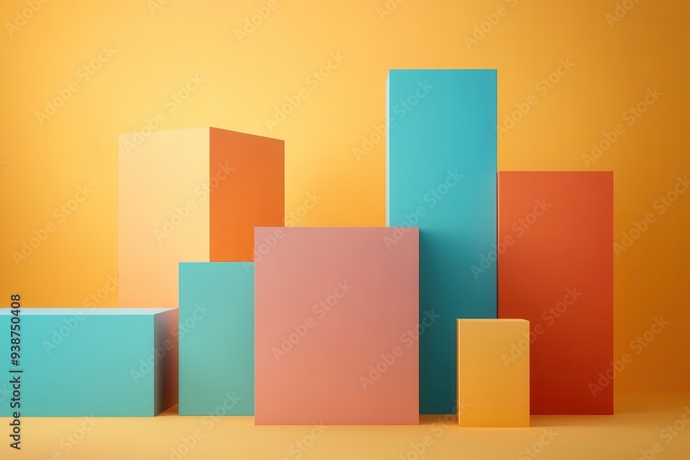 Modern Geometric 3D Podium with Dynamic Lighting for Artistic Product Showcase