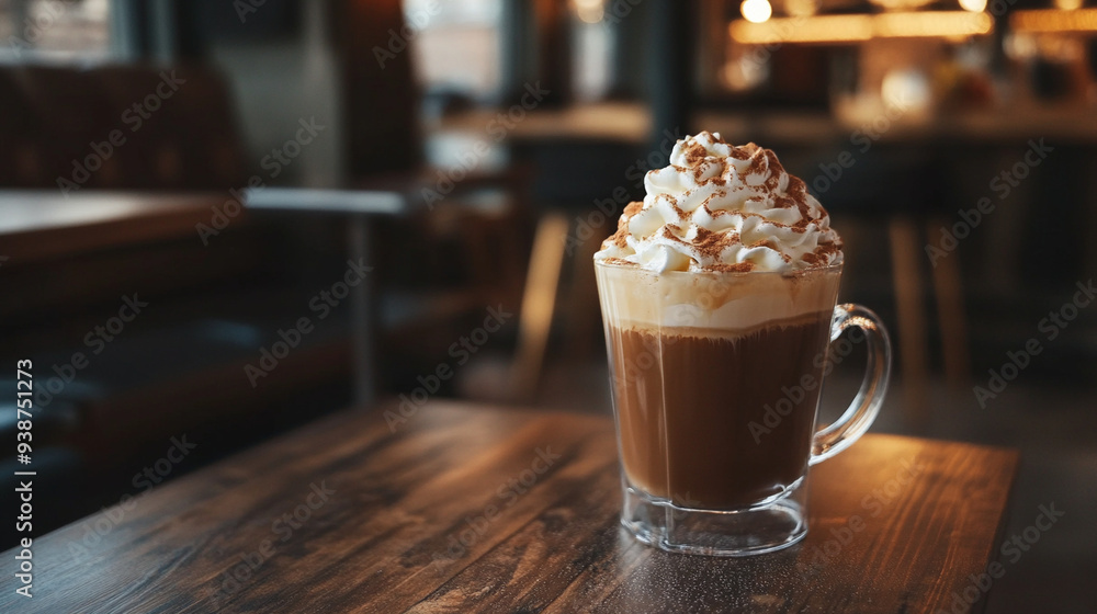 Hot chocolate with whipped cream and chocolate chips in the morning. Hot chocolate with whipped cream and chocolate chips in the morning.