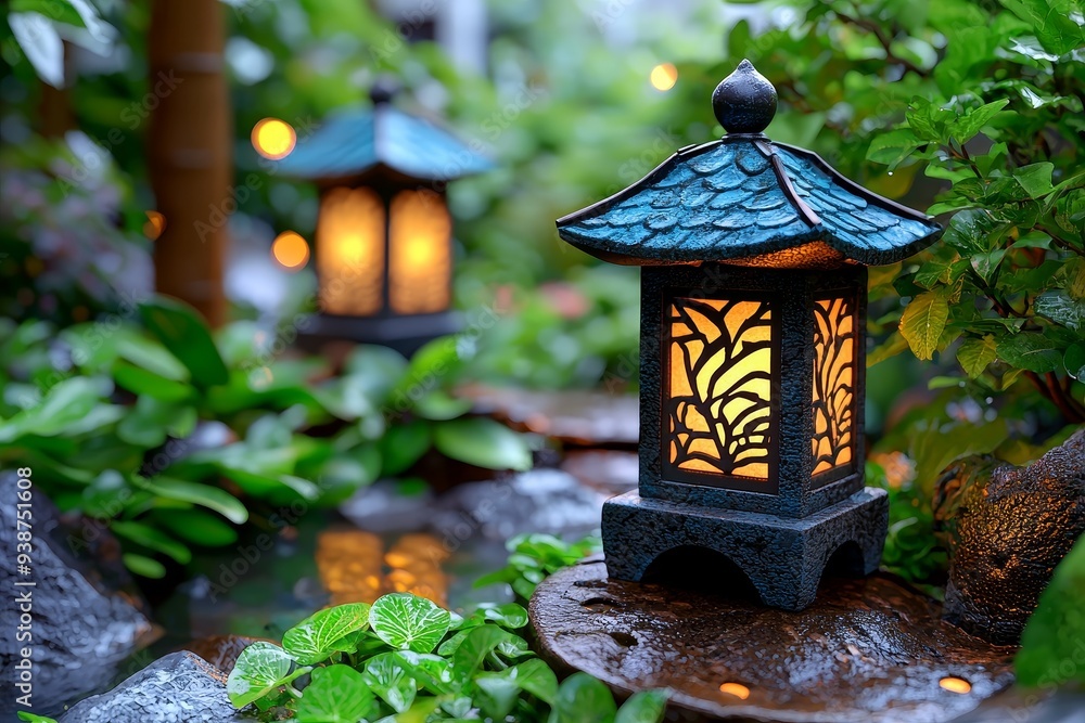 A 3D Japanese tea garden with soft lighting, symbolizing tranquility and harmony. A 3D Japanese tea garden with soft lighting, symbolizing tranquility and harmony.