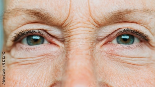 A detailed image of a womans face showing natural wrinkles around the eyes and mouth as she smiles The wrinkles are softly lit emphasizing the beauty of aging and the expression of joy creating a posi