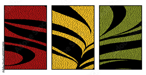 Set of 3 Abstract pattern. Illustration for printing on wall decorations. For use in graphics.