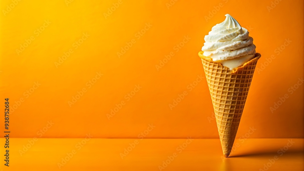 Vanilla ice cream cone against a vibrant background, vanilla, ice cream, cone, sweet, dessert, treat, summer, tasty Vanilla ice cream cone against a vibrant background, vanilla, ice cream, cone, sweet, dessert, treat, summer, tasty