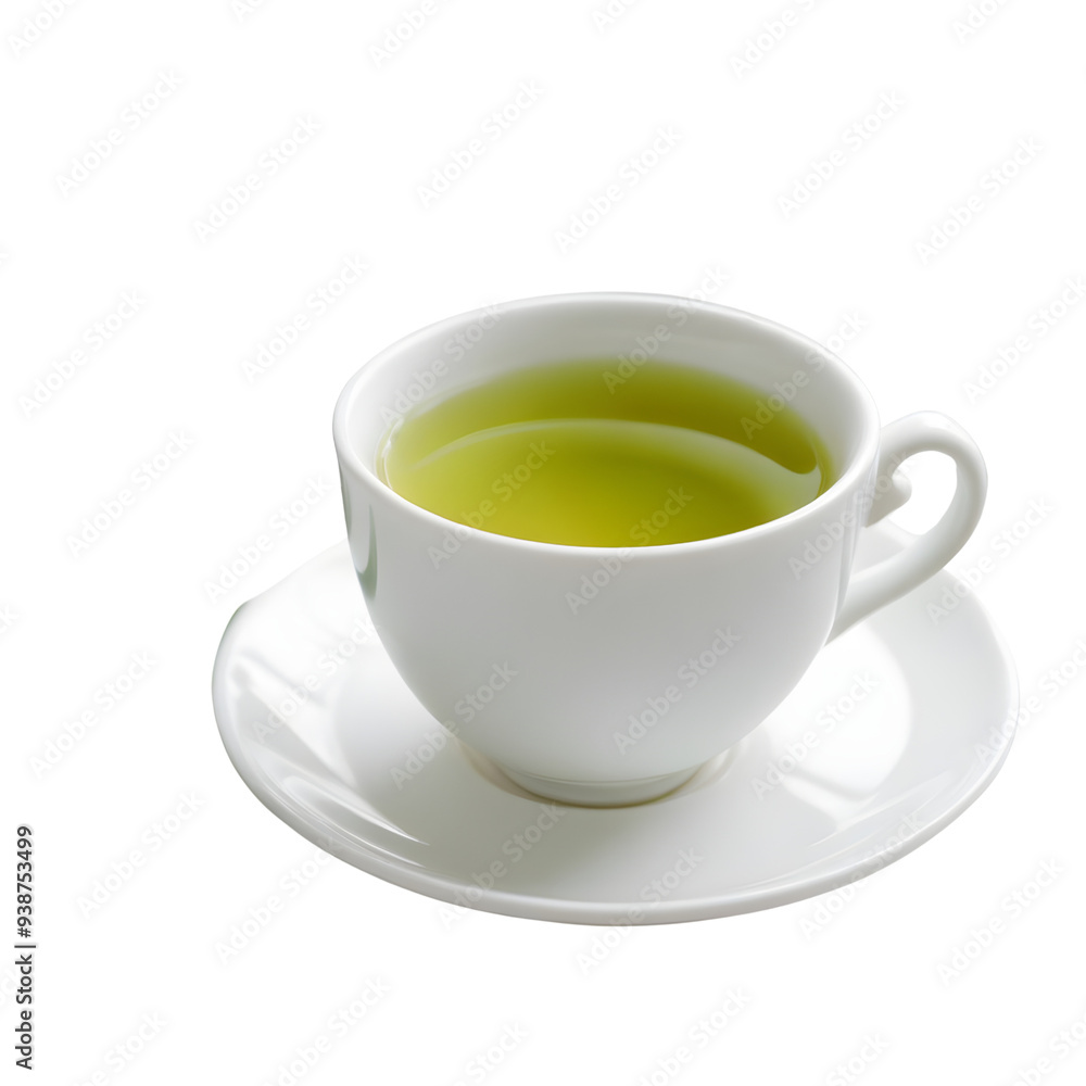 White ceramic cup of green tea png isolated on white transparent background White ceramic cup of green tea png isolated on white transparent background