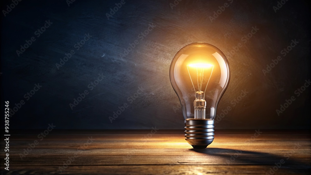 Shining lightbulb illuminating a dark room, shiny, bright, glowing, illumination, energy, electric, wattage Shining lightbulb illuminating a dark room, shiny, bright, glowing, illumination, energy, electric, wattage