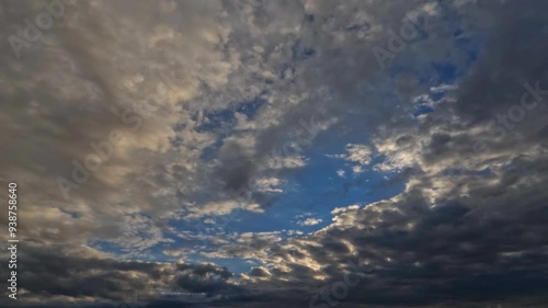 sky timelapse of pretty sunrise overcast clouds for weather forecast