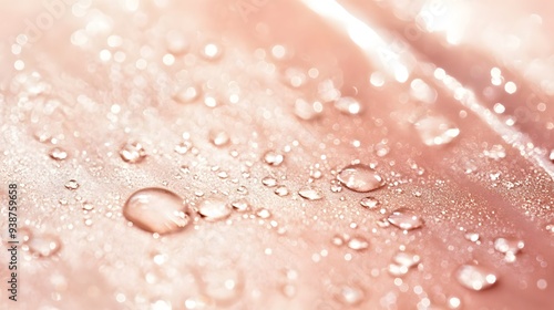 Wallpaper Mural A close-up of water droplets glistening on a smooth, softly illuminated surface, creating a serene and refreshing atmosphere.  Torontodigital.ca