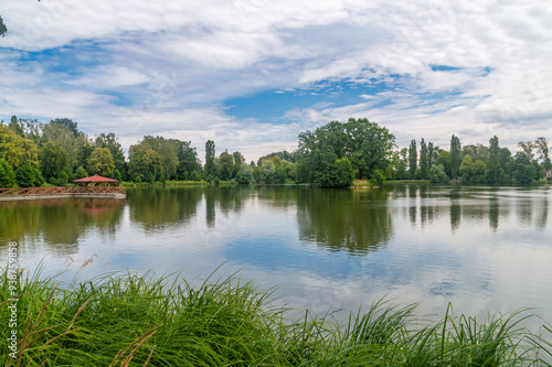 Nice view on the lake in Zgierz at summet time.