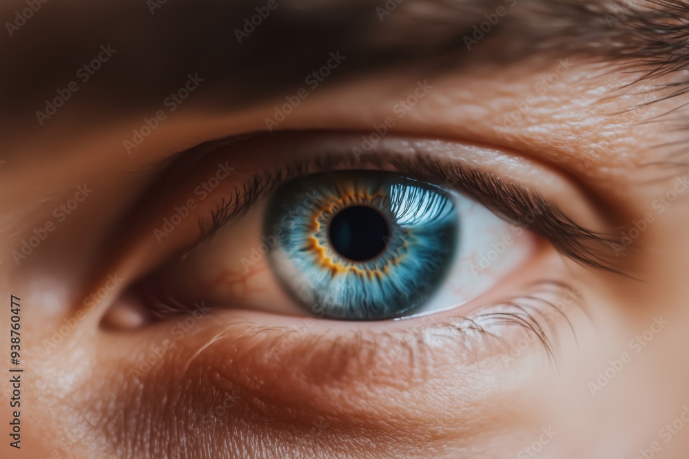 Fototapeta premium Close view of a human male eye 
