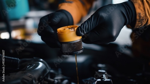 Mechanic Changing Oil Filter