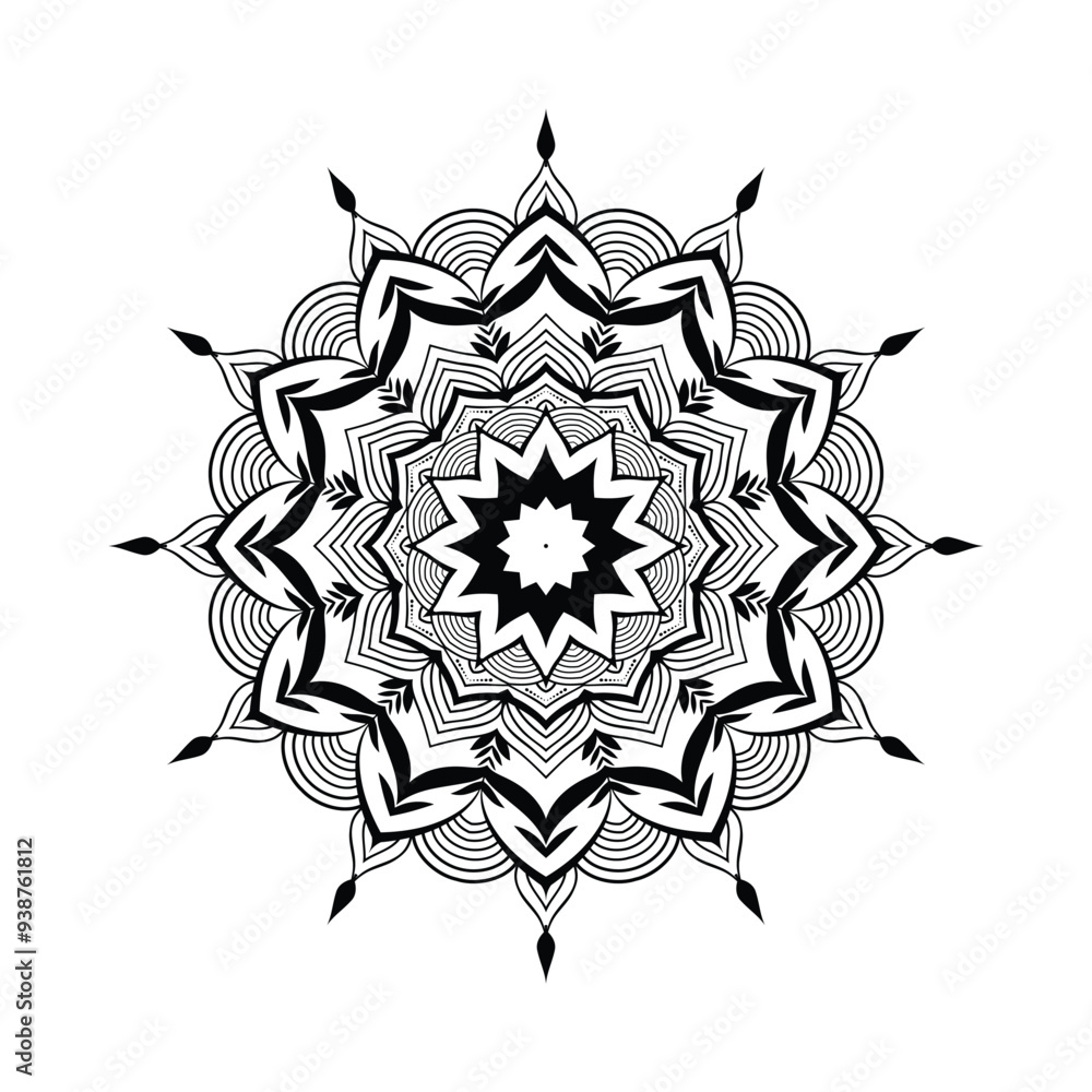 Silhouette single mandala vector illustration. Silhouette single mandala vector illustration.
