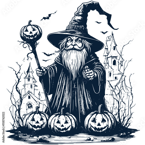 Funny Halloween Graphic, Cute Halloween Horror Haunted Ghost Vector Illustration