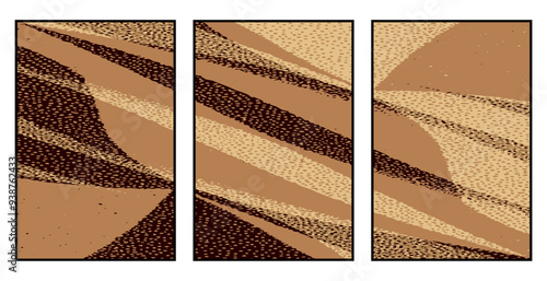 Set of 3 Abstract pattern. Illustration for printing on wall decorations. For use in graphics.