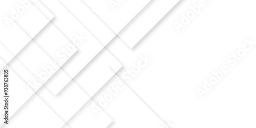 Abstract white background with diamond and triangle shapes layered in modern abstract pattern design.Grey white abstract square background geometry shine and layer element vector for presentation. 