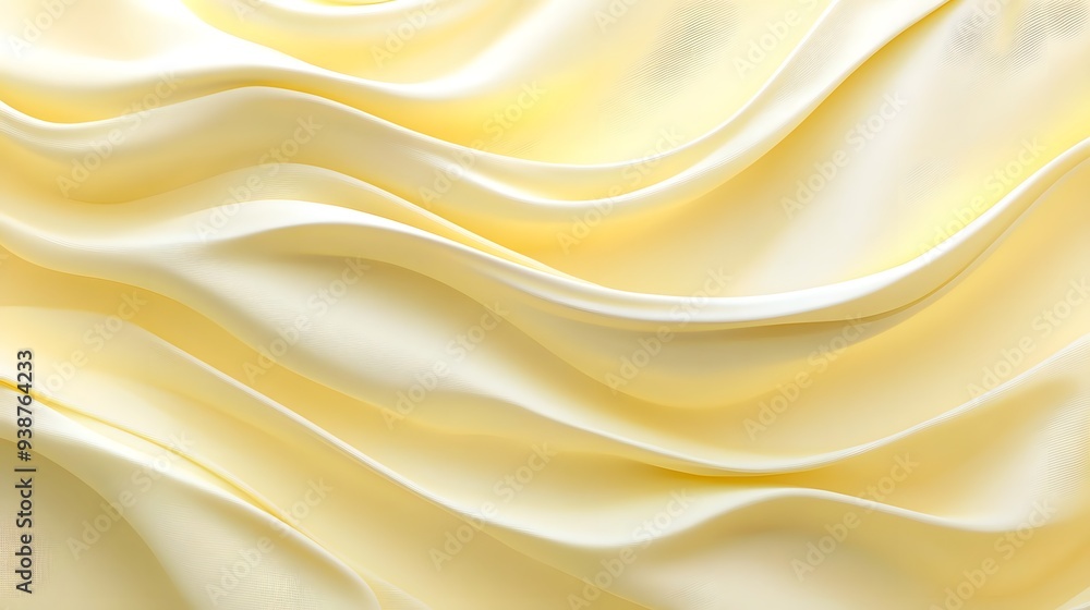 A close-up view of soft, flowing yellow satin fabric that creates an elegant and luxurious texture. A close-up view of soft, flowing yellow satin fabric that creates an elegant and luxurious texture.