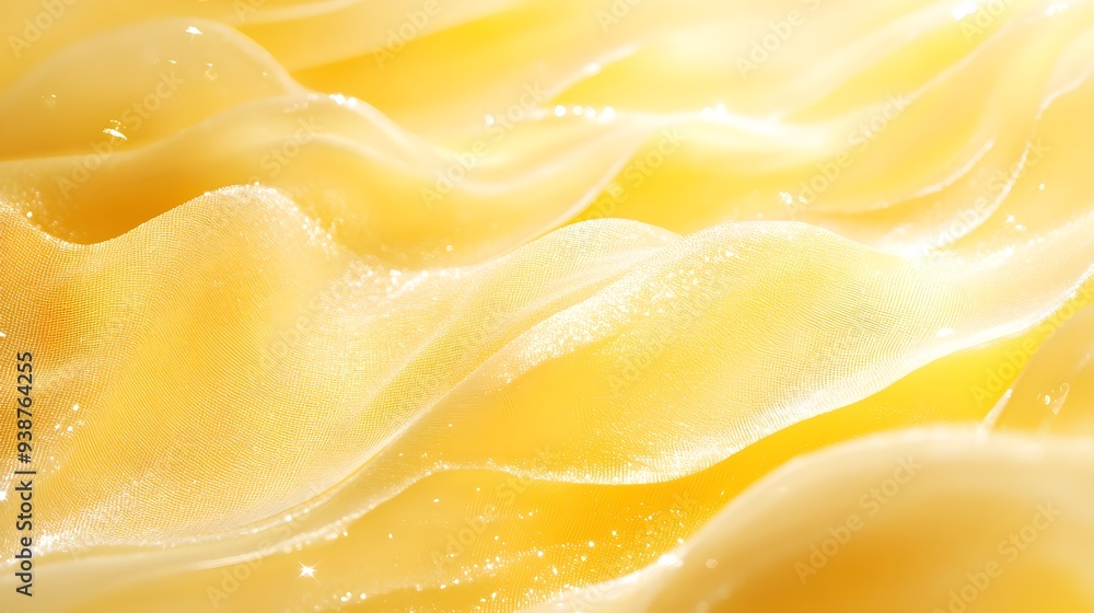 A close-up view of softly flowing yellow fabric, showcasing texture and light play for elegant design projects. A close-up view of softly flowing yellow fabric, showcasing texture and light play for elegant design projects.