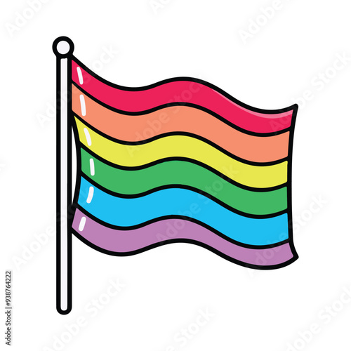 LGBTQ pride colored flag sticker, LGBTQ pride colored flag sticker