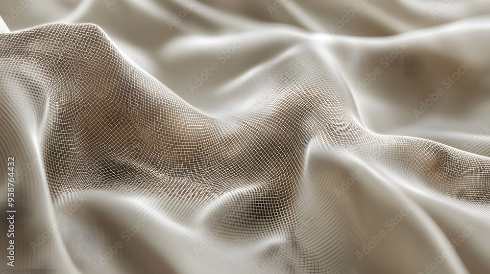 A close-up view of softly flowing beige fabric showcasing a delicate texture and smooth folds, perfect for design and textile projects. A close-up view of softly flowing beige fabric showcasing a delicate texture and smooth folds, perfect for design and textile projects.