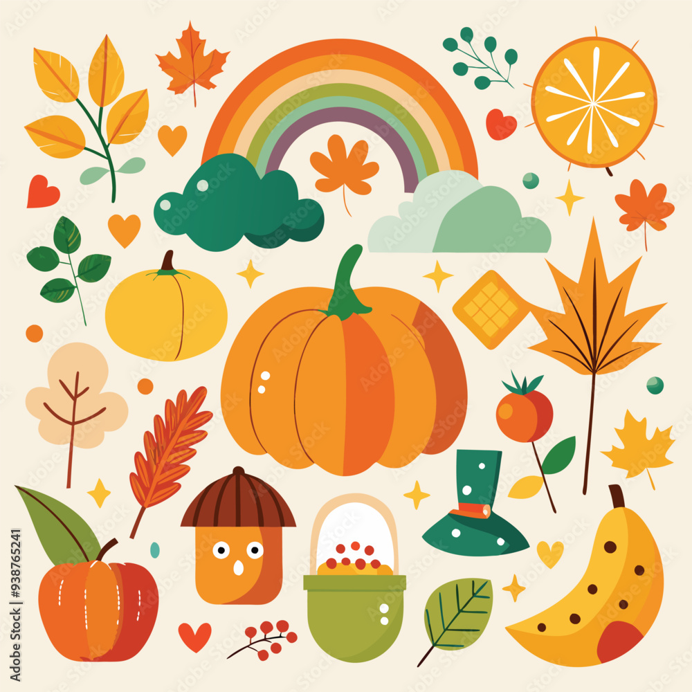 pattern with autumn leaves