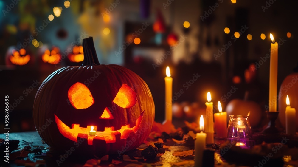 festive background with evil pumpkin for Halloween festive background with evil pumpkin for Halloween