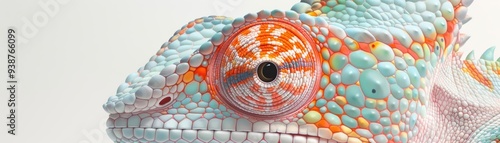 Macro shot of a chameleon's eye, beautiful animal, intricate detail photo