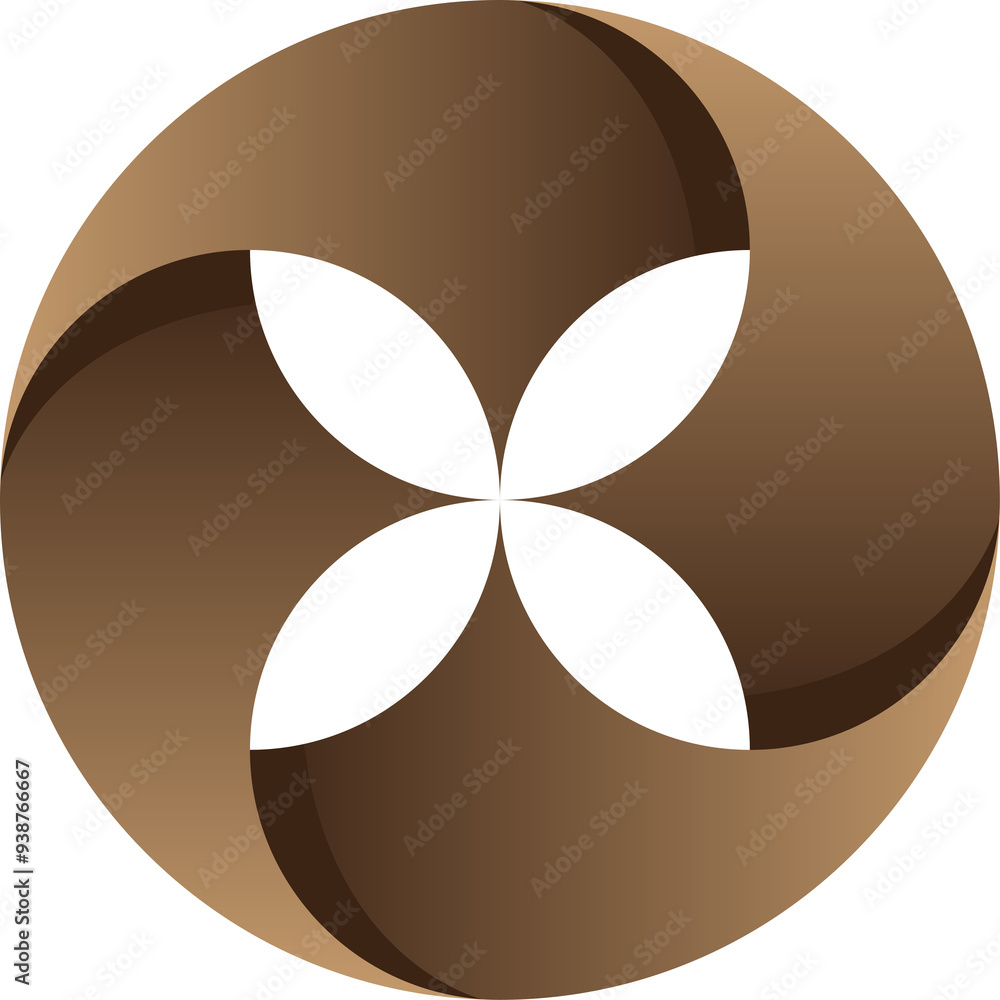 Modern Abstract Symbol in Earthy Brown Tones Modern Abstract Symbol in Earthy Brown Tones