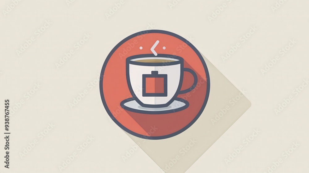 Design an icon showing a cup of tea with a teabag, highlighting relaxation and beverage preparation. Design an icon showing a cup of tea with a teabag, highlighting relaxation and beverage preparation.