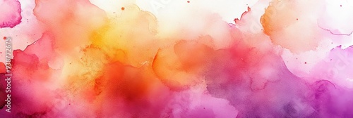 A vibrant and ethereal watercolor background with shades of pink and orange blending together in a dreamy and abstract pattern. The colors evoke feelings of warmth, joy, and creativity, making it perf photo