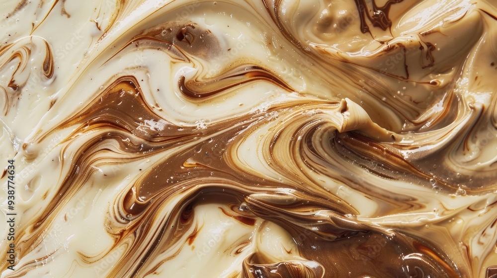 the beautiful chocolate swirl in a batch of homemade fudge. the beautiful chocolate swirl in a batch of homemade fudge.