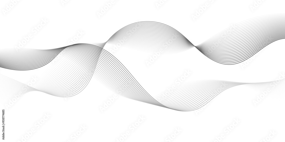 Gray wave curve lines abstract background with flowing particles. Digital energy waves technology concept. Modern backdrop design for business, presentation, banner. Gray wave curve lines abstract background with flowing particles. Digital energy waves technology concept. Modern backdrop design for business, presentation, banner.