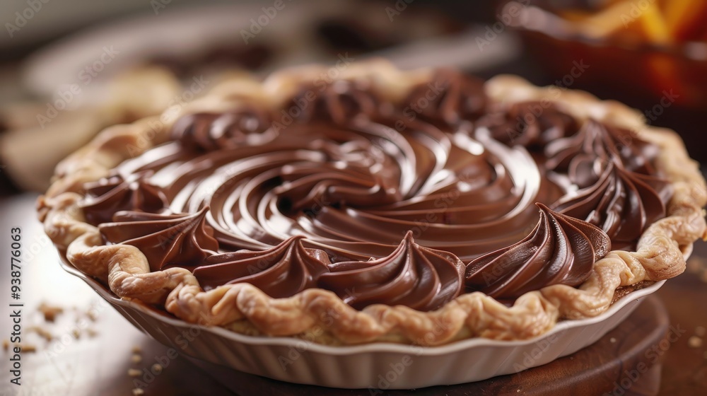 the elegant chocolate swirl in a luscious chocolate cream pie the elegant chocolate swirl in a luscious chocolate cream pie