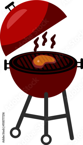 Vector illustration grill barbecue cook flame icon