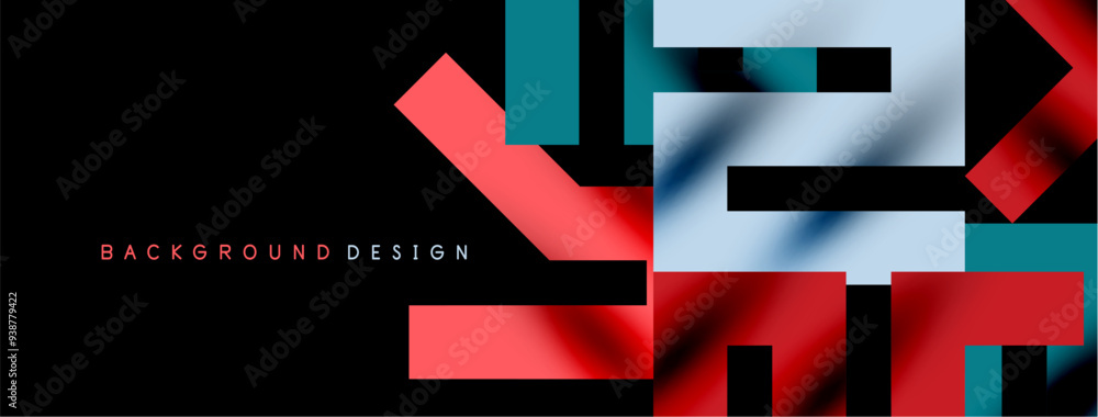 Obraz premium Colorful squares, lines minimal abstract background. Vector Illustration For Wallpaper, Banner, Background, Card, Book Illustration, landing page