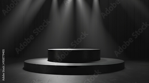 Empty stage cylinder podium for product 